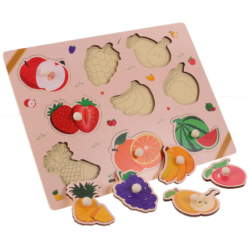 3Sets Kinderpuzzels Hout Educatief Met Fruit Thema 1