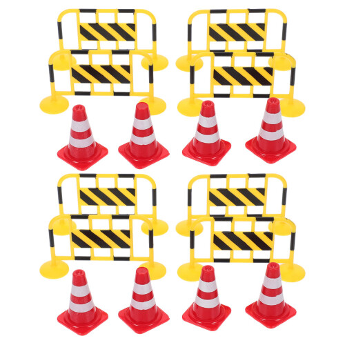 4Sets Mini Verkeersafzettingen ABS Plastic Speelgoed 1