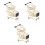 3St Mini Winkelwagen Kinderen Gouden Plastic Speelgoedset 3