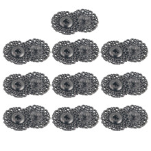 10Pcs 30 Mm Metallknappar Snöflingformade Tryckknappar För Sy (Svart)