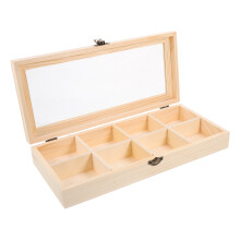 4Stk Holz Schmuckkasten Mit Glasdeckel Beige Ordnung Für Ringe &