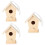 3 Unidades Mini Nido De Madera Con Cuerda De 9