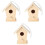 3 Unidades Mini Nido De Madera Con Cuerda De 5