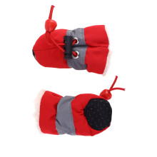 1 Set Regenstiefel Dicke Plüsch Hundestiefel Rot Größe 3