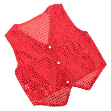 Veste De Danse Brillante Rouge À Paillettes Pour Enfants 130 Cm