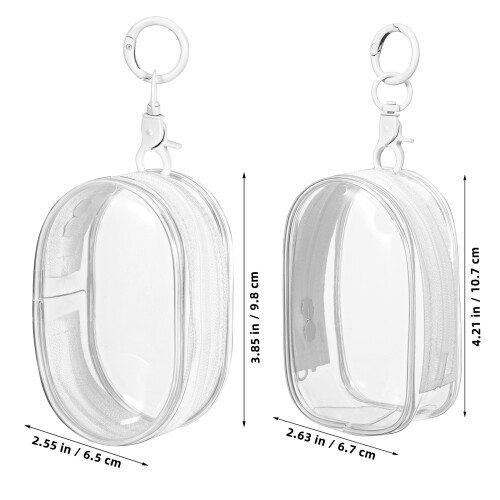 2 St Mini Nyckelringssäck Transparent Förvaring Dragkedja 1