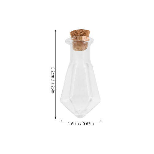 10Pcs Mini Glasflaskor Med Korkproppar Hantverk Tvättflaskor Anhängare 1