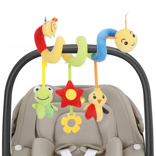 Stroller Crib Spielzeug Plüsch Hängespirale Aktivitäts Quietsche