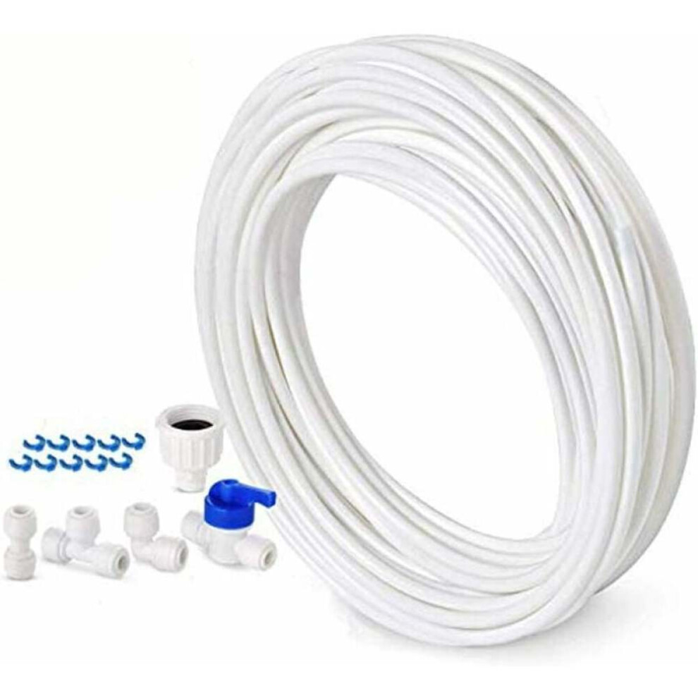 Direct Connect To The Fridge Water Line Solution, 1/4 Inch Quick Connect Fittings For Ro Filtration Systems, Includes L I T Connectors And 10M Ldpe Tu 9060116781232