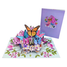 Einzigartige 3D-Pop-up-Karte – Schmetterlinge in der Natur & Schmetterlingsblumen-Designs für Ehefrau, Freundin, Mutter, Oma – zum Geburtstag,