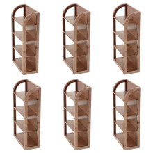 6St Mini Winkelrekken Poppenhuis Plastic 4-Laags Decor Voor Fantasie