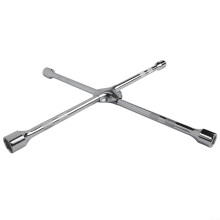 Automotive Four Way Lug Wrench With 17mm 19mm 21mm 23mm, Heavy Duty Steel Wheel Nut Spanner, 35cm Handle, 20Inch