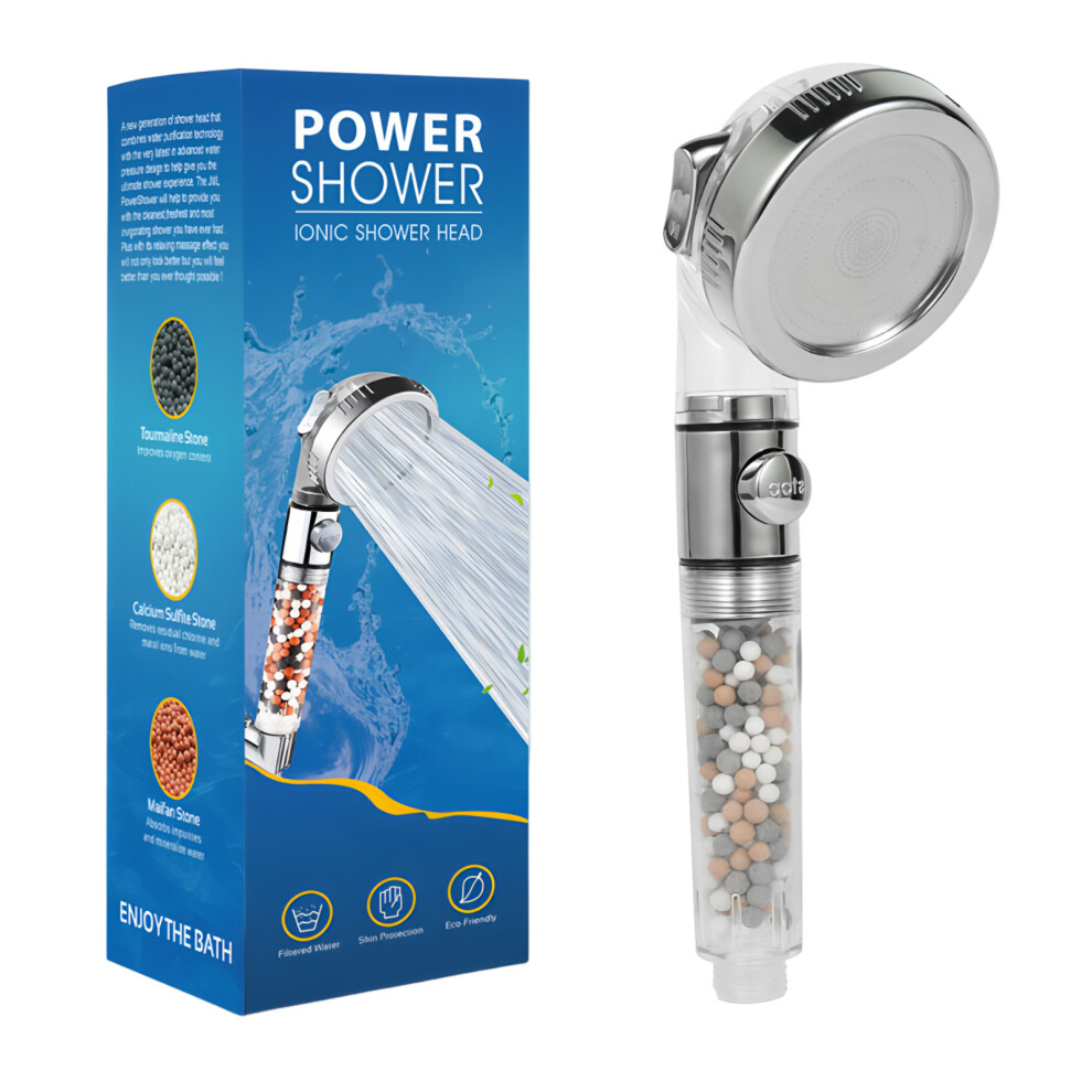Showerhead With Advanced Filter Beads And High Pressure With Water Conservation, Micro Nozzle Technology For Efficient Flow, One-Button On/Off Switch 9135470864157