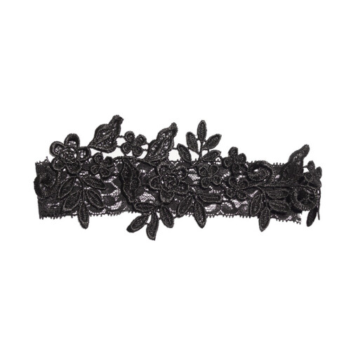 2St Bruid Binnenbeenband Kant Bloem Elastisch Zwart Bruiloft Decor