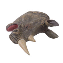 1 Stuk Grappig Dier Hoofd Handpop Speelgoed Handschoen Neushoorn