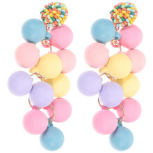 2Paare Trauben Ohrringe Resin Ohrringe Damen Mehrfarbig Elegant