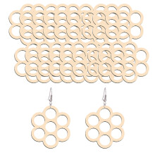 60Stk Beige Holzohrringe Hollow Ohrschmuck Für