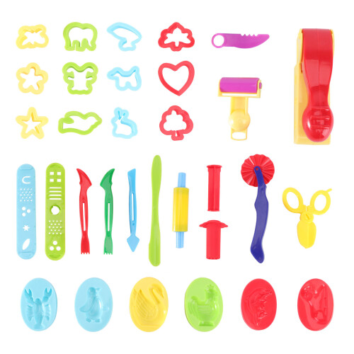 62 Stks Diy Gekleurde Tools Plasticine Vormen Kinder Speelgoed