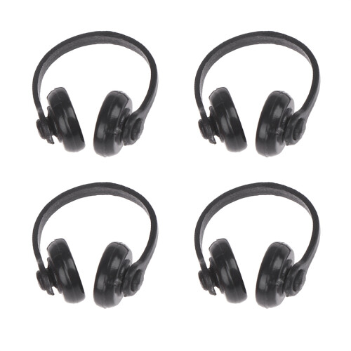 4Stk Einfaches Mini Kopfhörer Puppenhaus Headset Modell