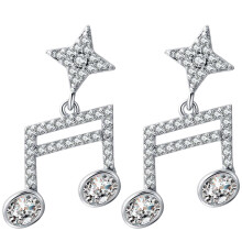 5Paare Silberne Musiknoten Ohrhänger Mit Für Damen Elegant
