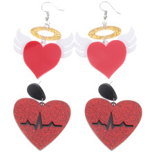 4Paare Herz Ohrringe Rot Damen Tanz Valentinstags Schmuck