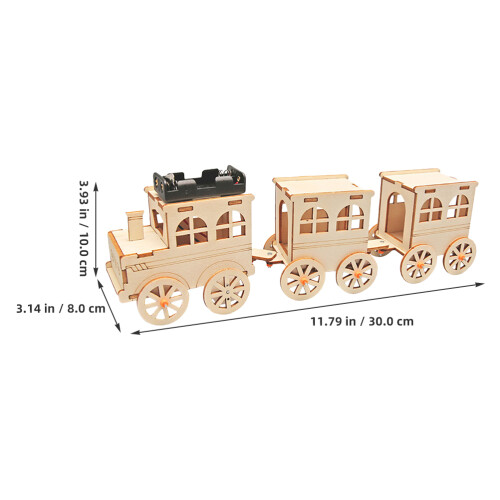 Diy Trein Speelgoed 3D Model Kit Educatief Bouwset Ongeverfd 1