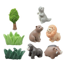 8Stk Harz Tier Figuren Set Für Puppenhaus Mikro Landschaft