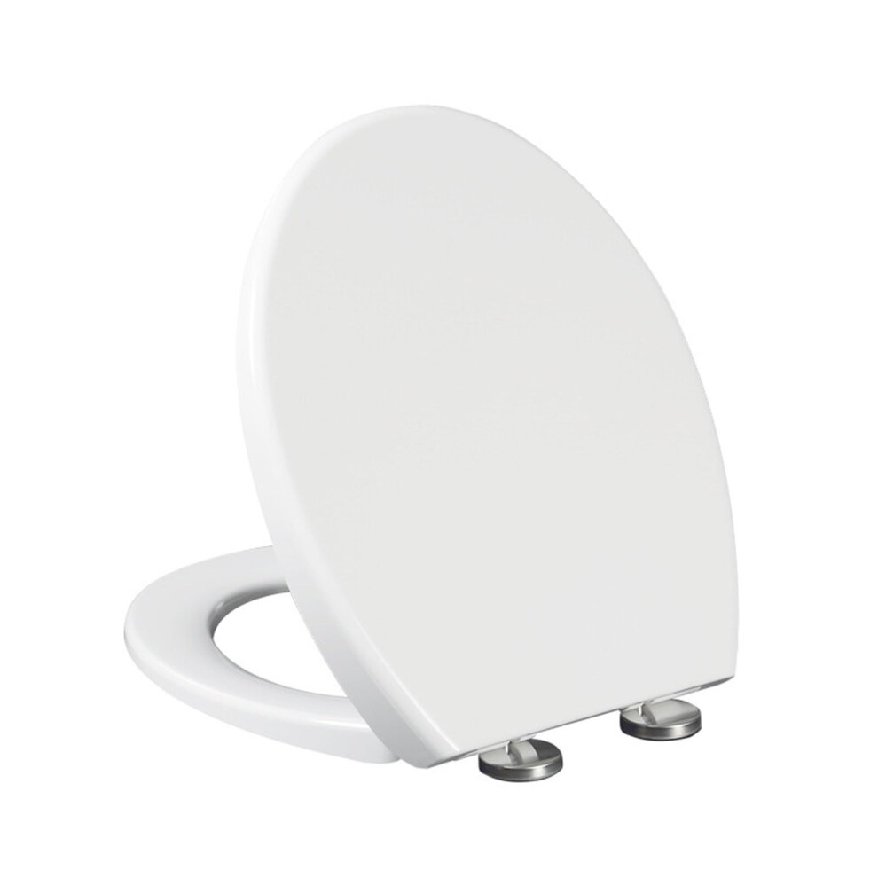 Universal Toilet Seat With Adjustable Hinge V Shaped Quiet Slow Close Thickened Pp Quick Disassembly White Lid 01B 9105992608140