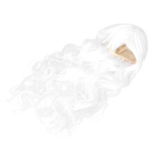 80 Cm Peluca Largo Con Flequillo Para Cosplay