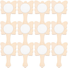 48Ud Mini Espejos De Madera DIY Sin Pintar Para Actividades Infantiles