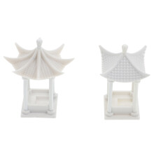 2Pcs Mini Octagonal Pavilion Model Sand Table Scene Decor