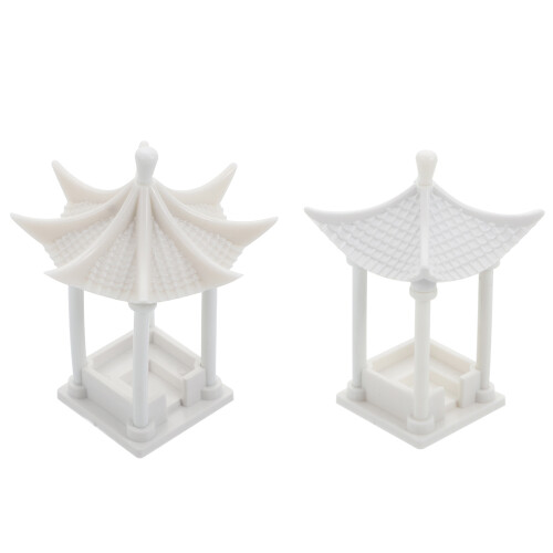 2Pcs Mini Octagonal Pavilion Model Sand Table Scene Decor 1