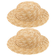 2 Unidades Sombreros De Paja Miniatura Para Muñecas Decoración
