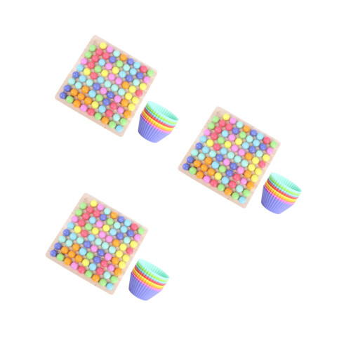 3 Sets Wooden Beads Game Toy For Kids Educational Puzzle Gift 2