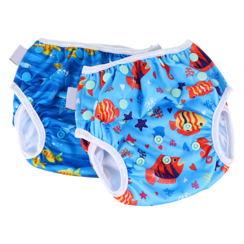 6Ud Pañales Natación Bebé Reutilizables Multicolor