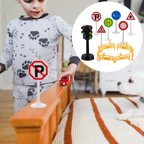 13 Pièces Mini Électriques Jouet Panneaux Routiers 2