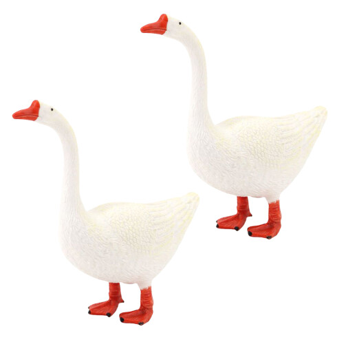 4 Pcs Mini Goose Statue Plastic Swan Figurines For Home Table 1