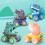 4pcs cartoon dinosaur inertia , hand set 8
