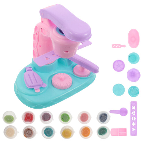 One Set Diy Ice Cream Maker Playset With Modeling Dough Tools For Kids