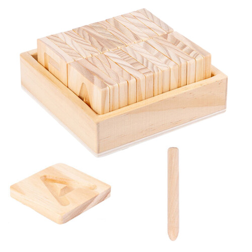 2 Set Legno Riconoscimento Alfabeto Inglese Bambini
