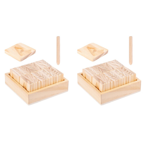 2 Set Legno Riconoscimento Alfabeto Inglese Bambini 2