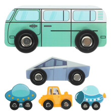 5 Pièces Jouets De Train En Bois Pour Tout-Petits