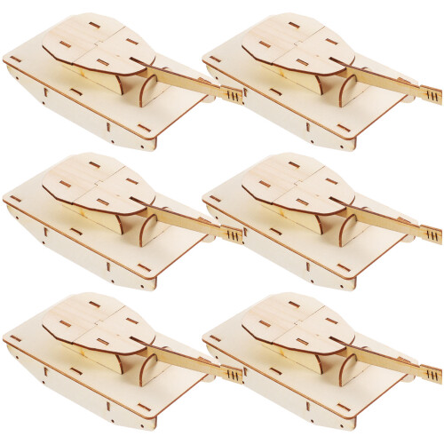 12 Pcs Blank Wooden Tank Model Diy Assembly Unpainted 2