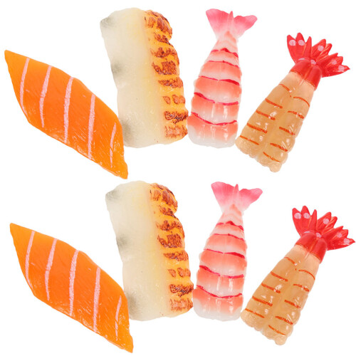 8Pcs Imitated Food Models Realistic Fake Sushi Display Accessory 1