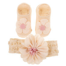 1Ensemble Bandeau Bébé Avec Beige Doux Extensible