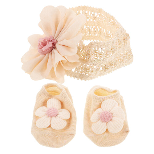 1Ensemble Bandeau Bébé Avec Beige Doux Extensible 2