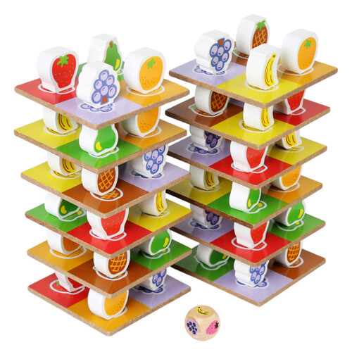 2 Set Giocattoli Impilabili In Legno Per Bambini