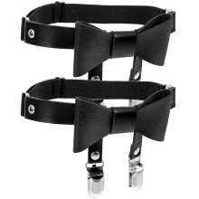 2Pièces Ceintures De Jambe Réglables En Cuir Noir Pour