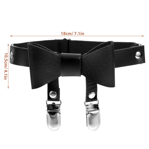 2Pièces Ceintures De Jambe Réglables En Cuir Noir Pour 2