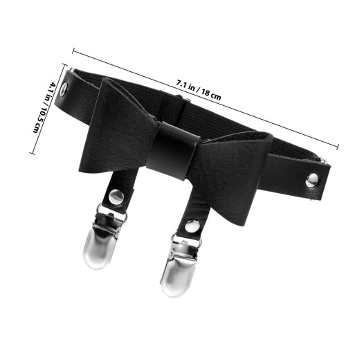 2Pièces Ceintures De Jambe Réglables En Cuir Noir Pour 1